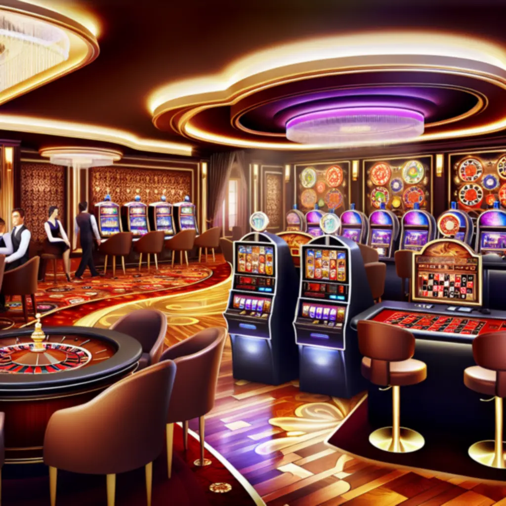 Selectie casinospellen met slots, roulette en kaarttafels in luxe setting