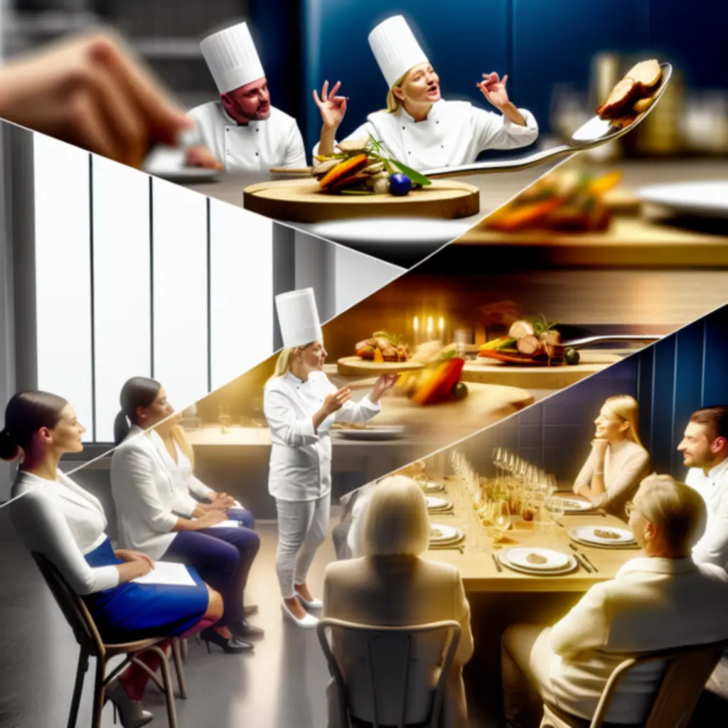 Chef presenteert een gerecht aan gasten bij de Chef's Table