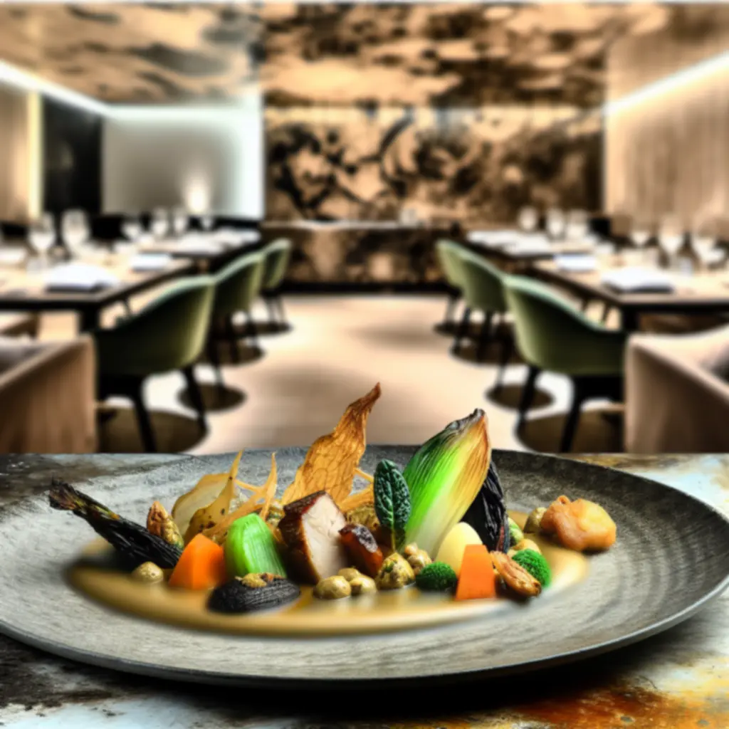 Signature gerechten van de chef met kunstzinnige presentatie