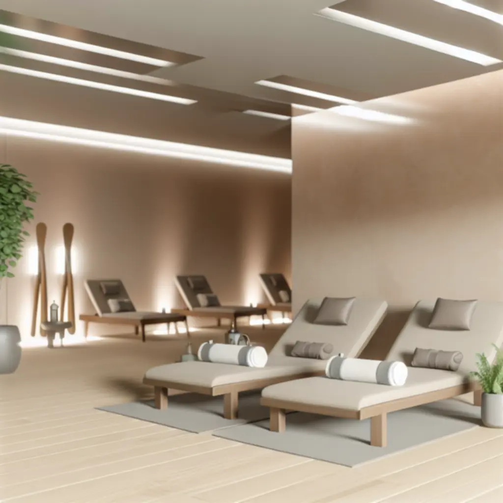 Rustgevende spa-ruimte met moderne afwerking
