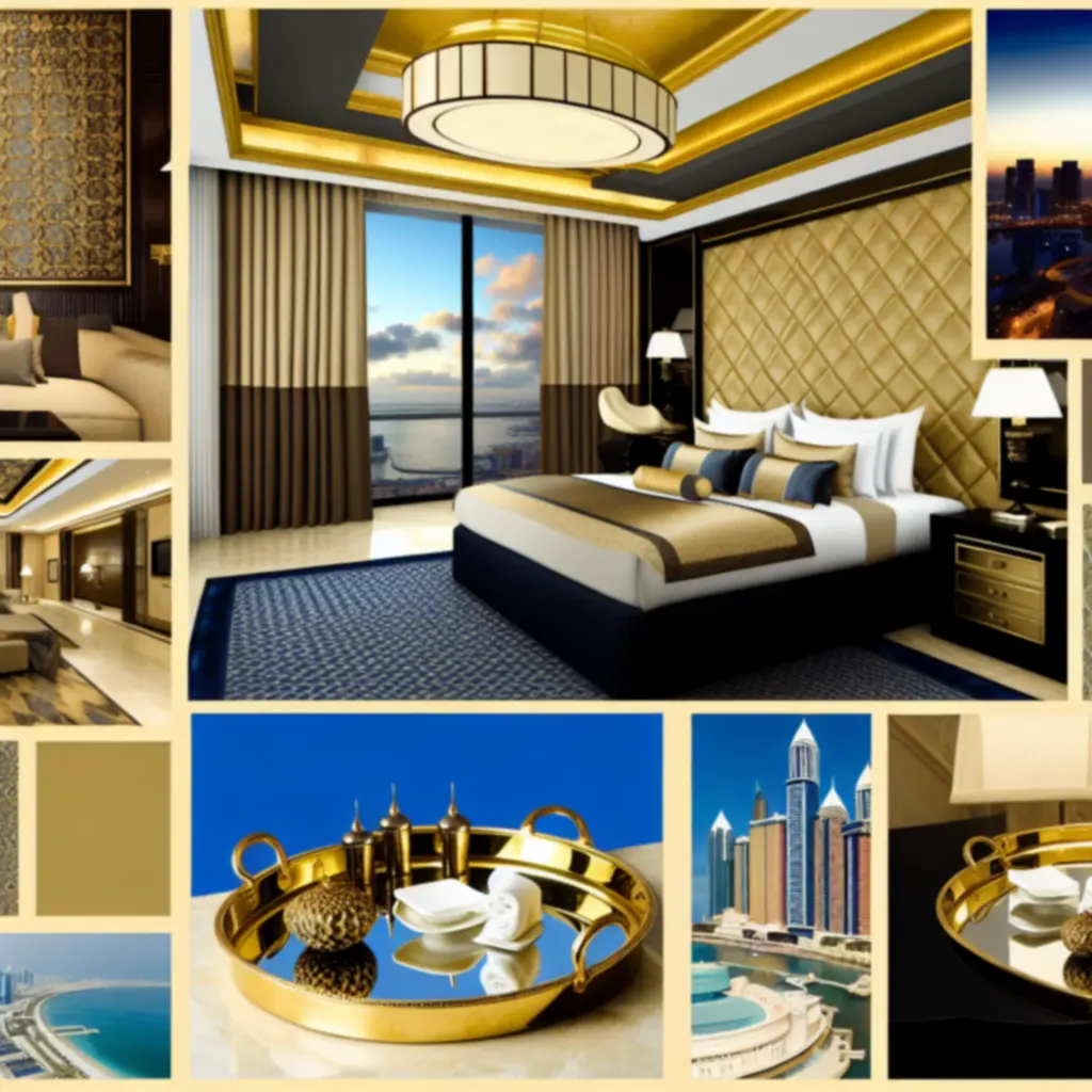 Royal suite met slaapkamer en gouden accenten